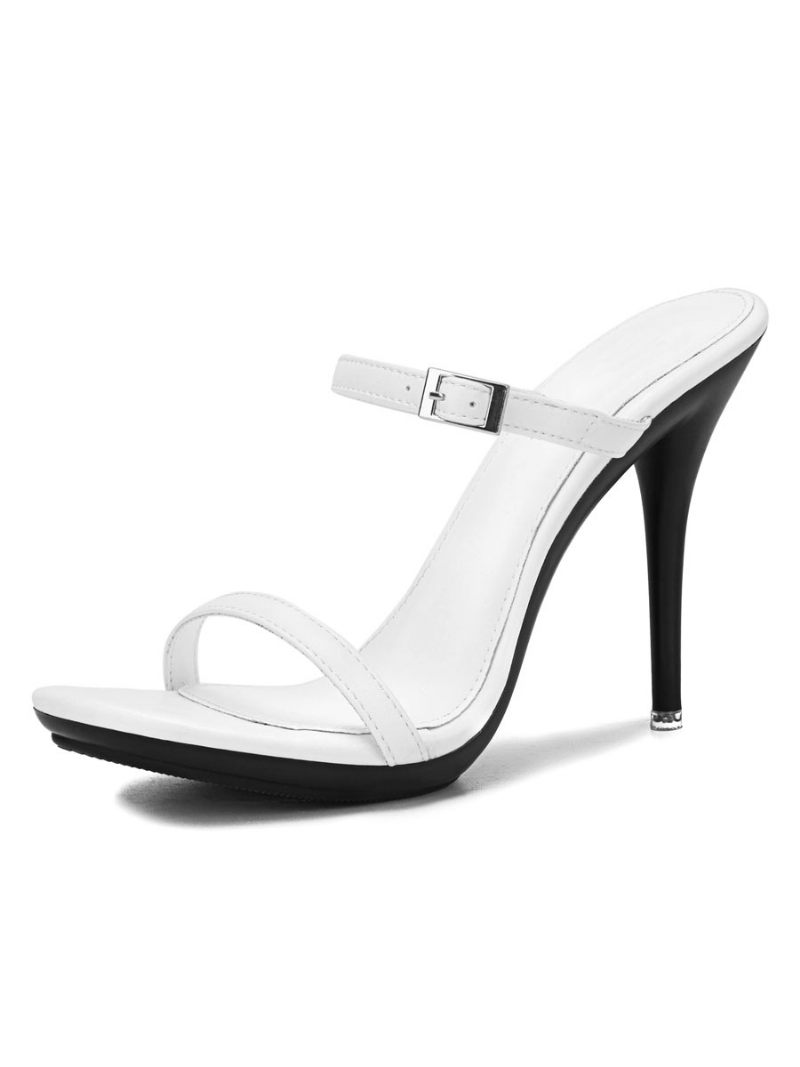 Talons Mules À Deux Brides Pour Femmes - Blanc