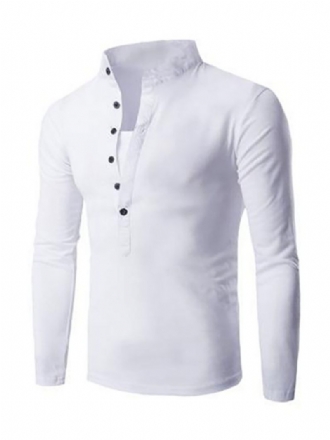 T-shirts Homme Chic Col Bijou Manches Longues