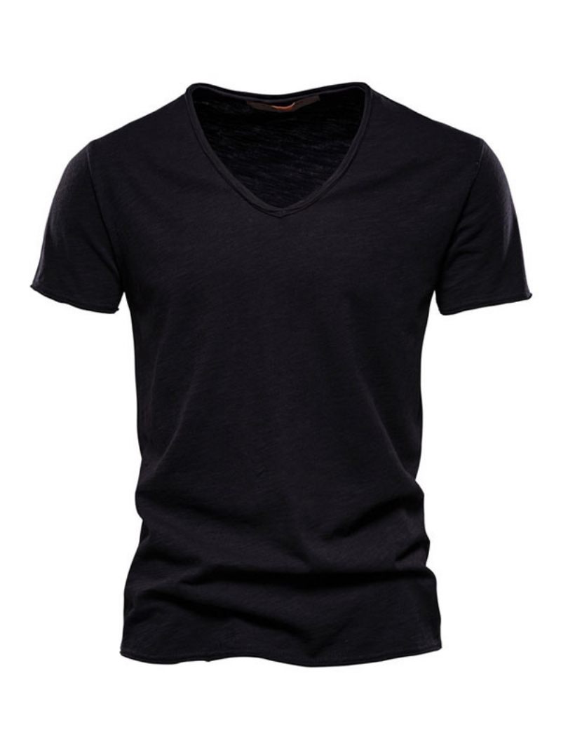 T-shirts Homme Chic Col V Manches Courtes - Noir