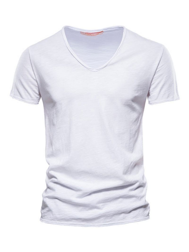 T-shirts Homme Chic Col V Manches Courtes - Blanc