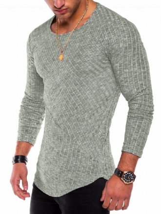 T-shirts Pour Hommes Casual Jewel Neck Manches Longues