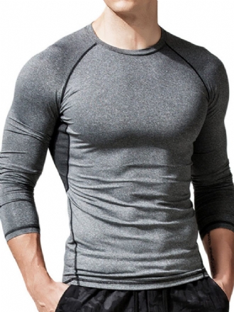 T-shirts Pour Hommes Casual Jewel Neck Manches Longues