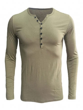 T-shirts Pour Hommes Casual Jewel Neck Manches Longues