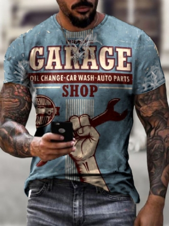 T-shirts Pour Hommes Col Bijou Classique Imprimé Manches Courtes